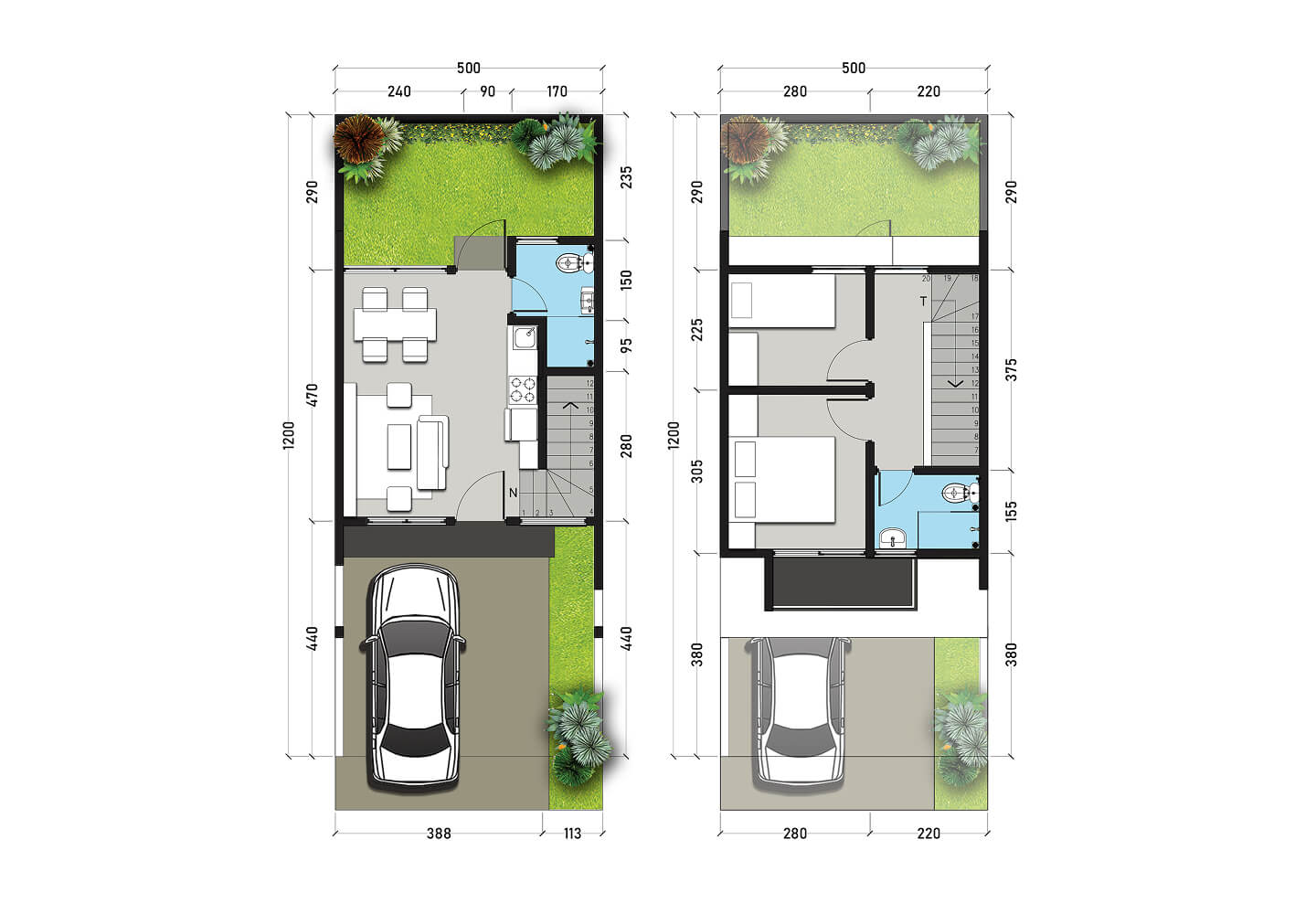 Denah Telaga Cluster Toba Type 55